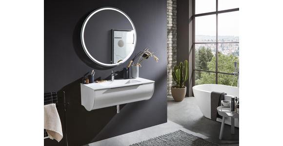 BADEZIMMER in 93,2 cm - Weiß, MODERN, Glas/Holzwerkstoff (93,2cm) - Novel
