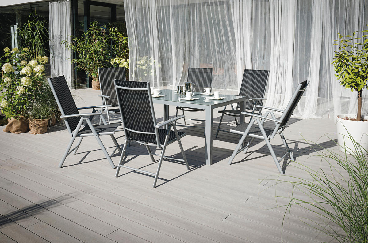 VRTNA SKLOPIVA STOLICA  crna, srebrne boje, bijela  metal, tekstil      - bijela/srebrne boje, Basics, metal/tekstil (56/106/64cm) - Ambia Garden