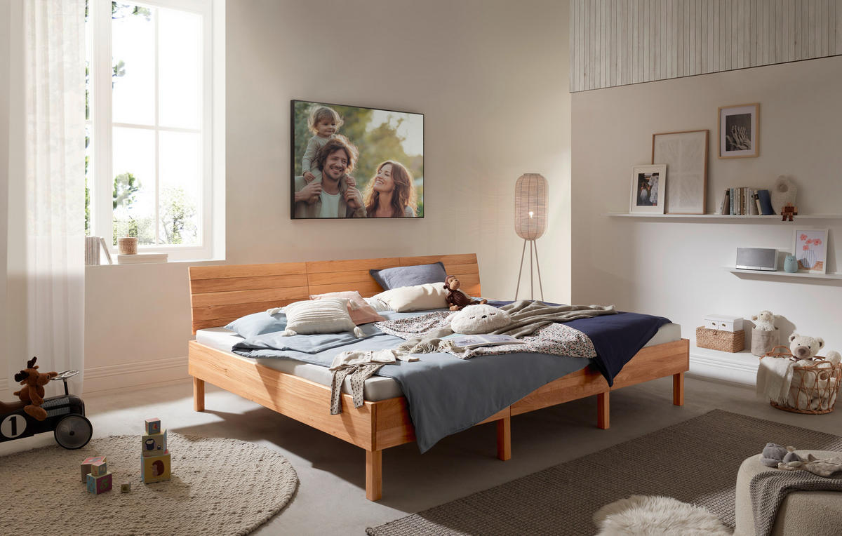 FAMILIENBETT - Wildeiche, Natur, Holz (270/200cm) - Linea Natura