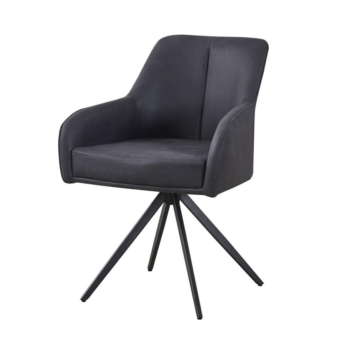 ARMLEHNSTUHL  in Eisen Webstoff  - Schwarz, MODERN, Holz/Textil (62/83/62cm) - Livetastic