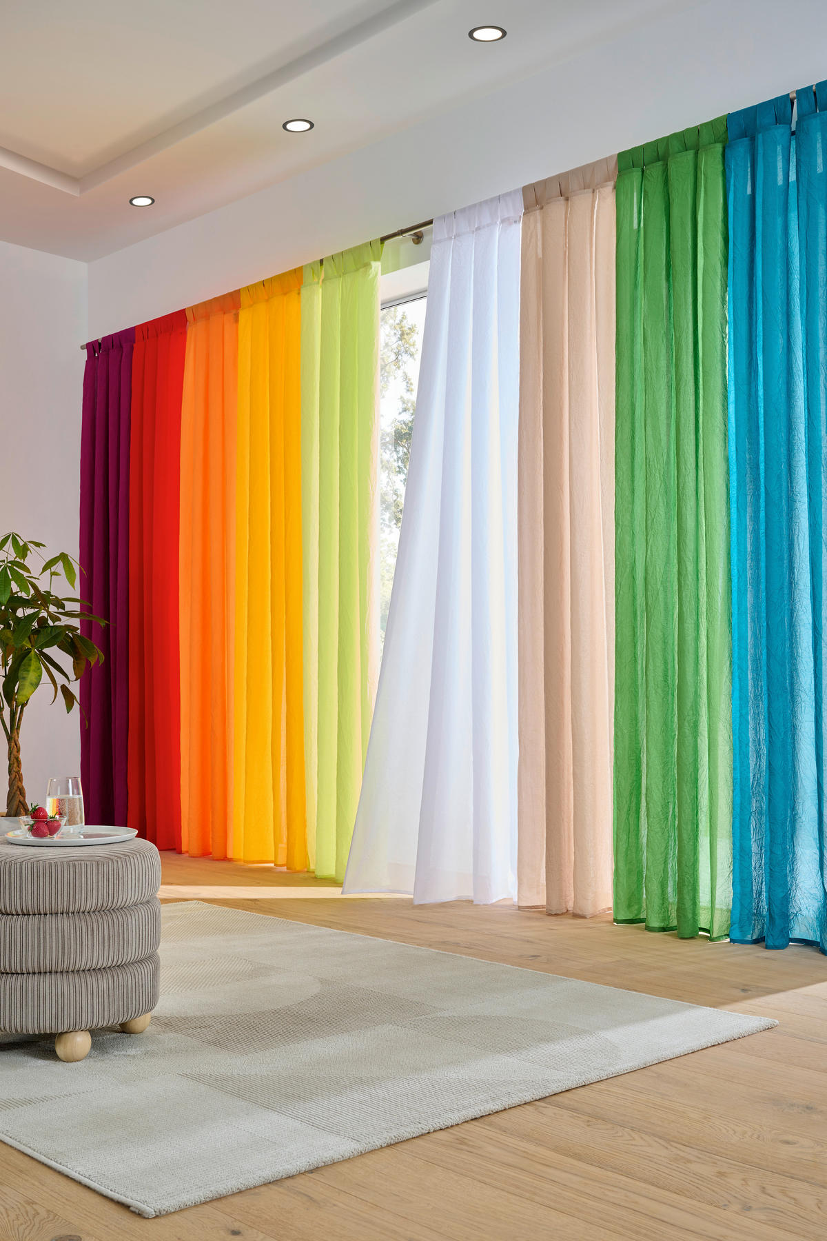 ZAVJESA S OMČAMA bijela  135/245 cm  - bijela, Design, tekstil (135/245cm) - Boxxx