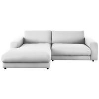 ECKSOFA in Chenille Weiß  190/270 cm  - Schwarz/Weiß, Design, Kunststoff/Textil (190/270cm) - Lomoco