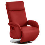 RELAXSESSEL in Leder Rot  - Edelstahlfarben/Rot, Design, Leder/Metall (70/108/80cm) - Cantus