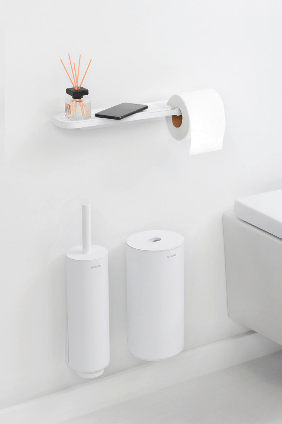 TOILETTENPAPIERHALTER - Weiß, Basics, Metall (42.1/4.4/8.9cm) - Brabantia