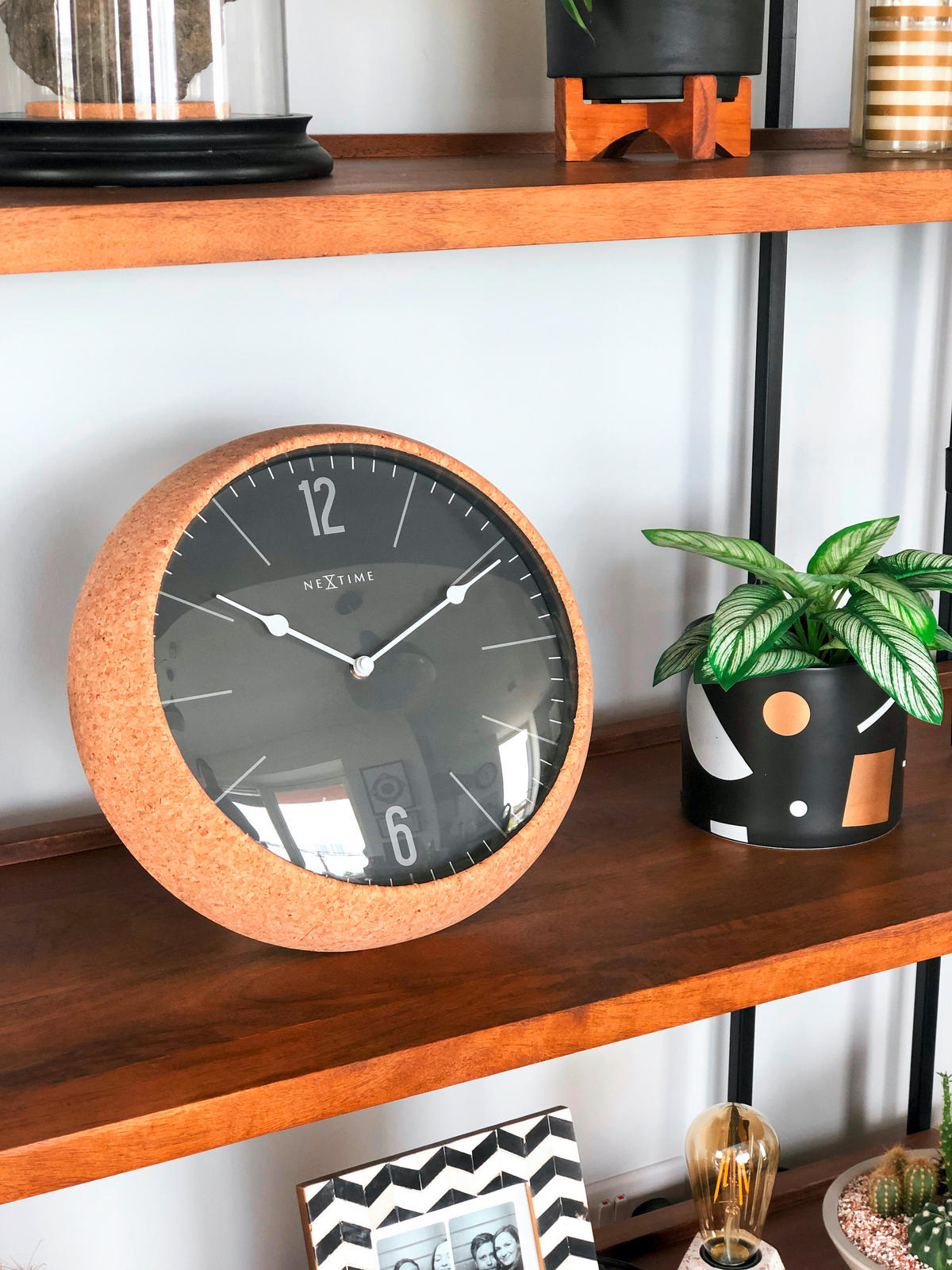 WANDUHR Braun, Grau 30/30/8 cm  - Braun/Grau, Basics, Glas/Holz (30/30/8cm)