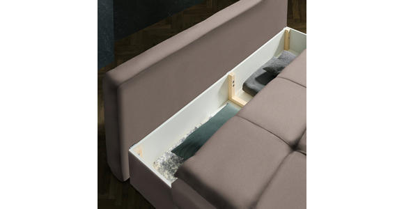 SCHLAFSOFA in Flachgewebe Hellgrau - Hellgrau/Schwarz, MODERN, Textil/Metall (208/73/92/102cm) - Novel