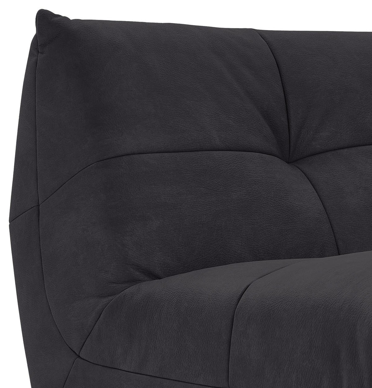 ECKSOFA in Lederlook Schwarz  - Schwarz, Trend, Textil (210/315cm) - Livetastic