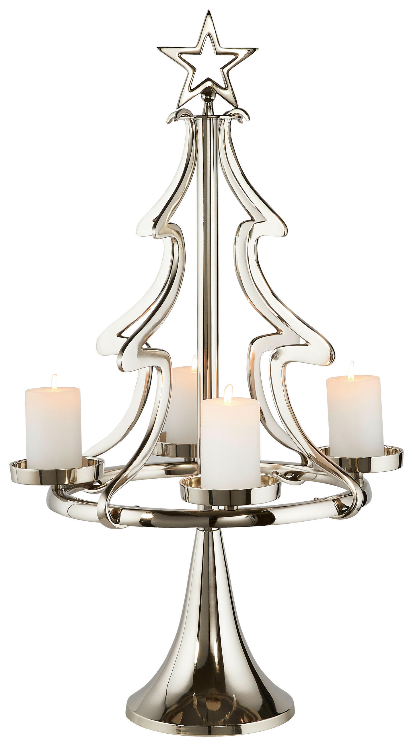 DEKOWEIHNACHTSBAUM - Silberfarben, Trend, Metall (48/86cm)