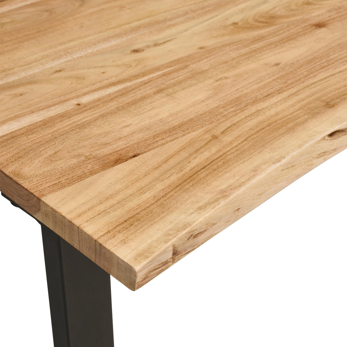 SCHREIBTISCH 145/60/80 cm Schwarz, Akaziefarben  - Schwarz/Akaziefarben, MODERN, Holz/Metall (145/60/80cm) - Livetastic