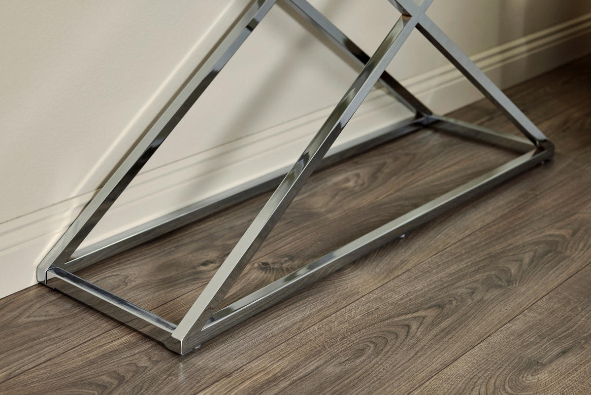 KONSOLENTISCH in Metall, Glas 100/30/74 cm   - Klar/Chromfarben, Modern, Glas/Metall (100/30/74cm) - Livetastic