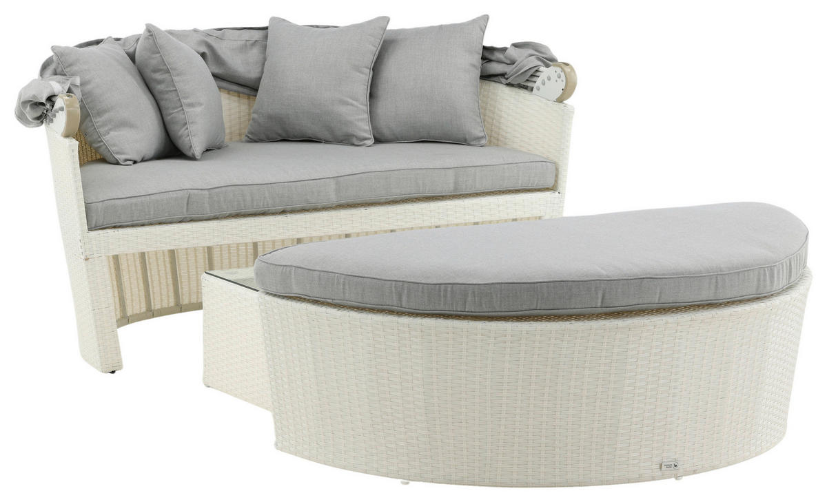 SONNENINSEL 153/72/76 cm  - Weiß, KONVENTIONELL, Kunststoff (153/72/76cm) - Gardenson