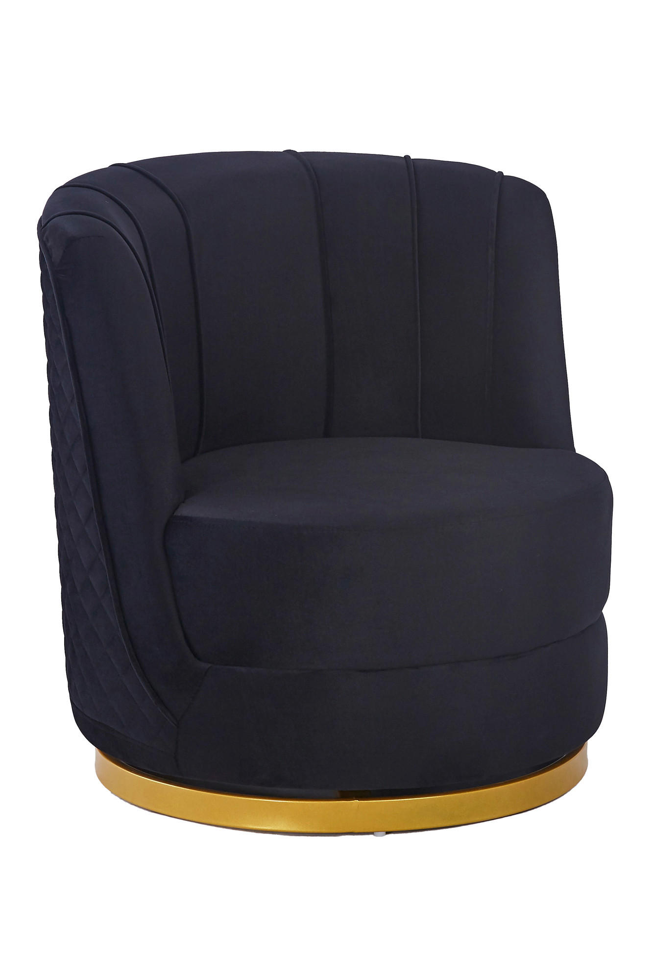 SESSEL in Samt Schwarz  - Goldfarben/Schwarz, MODERN, Textil/Metall (68/77/57cm) - Livetastic