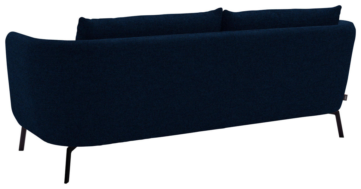 3-SITZER-SOFA  in Flachgewebe Dunkelblau  - Schwarz/Dunkelblau, Design, Textil/Metall (210/71/91cm) - Schöner Wohnen