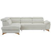 ECKSOFA in Chenille Creme  - Eichefarben/Creme, Modern, Holz/Textil (212/287cm) - Valnatura