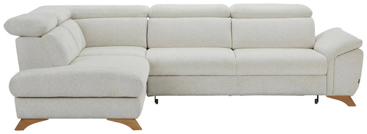 ECKSOFA in Chenille Creme  - Eichefarben/Creme, Modern, Holz/Textil (212/287cm) - Valnatura