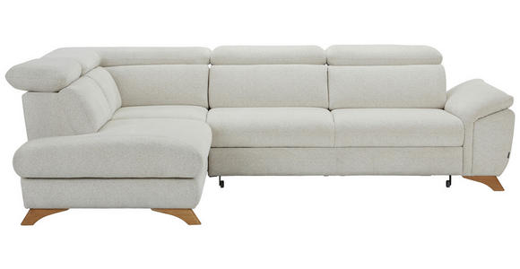 ECKSOFA in Chenille Creme  - Eichefarben/Creme, MODERN, Holz/Textil (212/287cm) - Valnatura