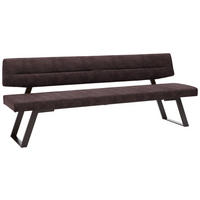 SITZBANK 150/85/58 cm  in Dunkelbraun  - Dunkelbraun/Schwarz, Design, Textil/Metall (150/85/58cm) - Dieter Knoll