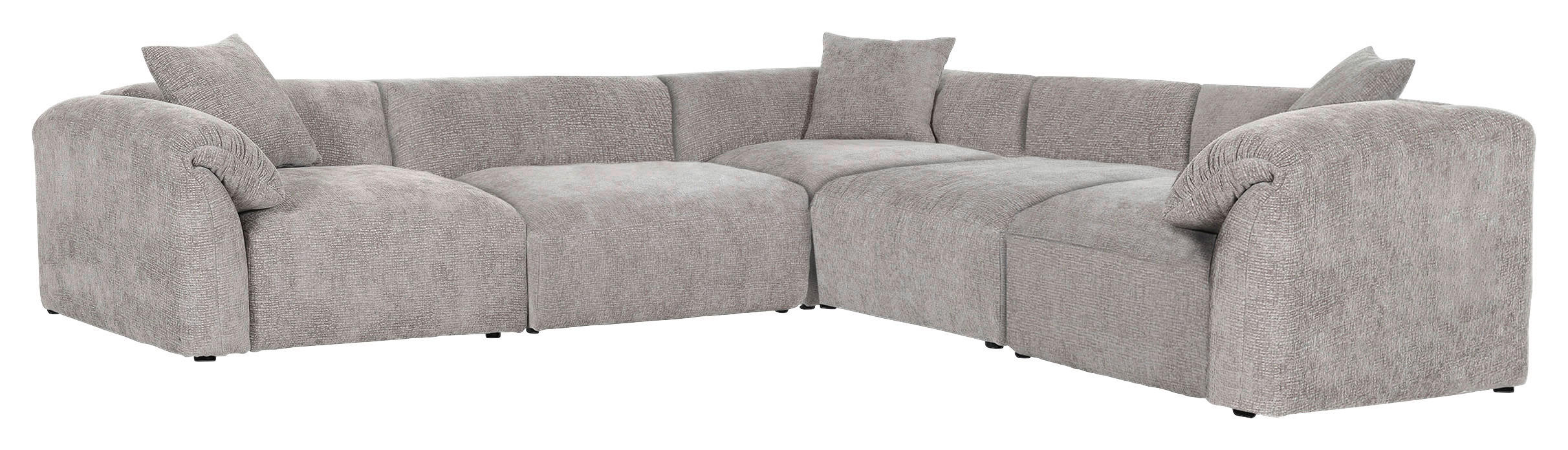 ECKSOFA Braun Flachgewebe - Schwarz/Braun, MODERN, Kunststoff/Textil (317/317cm) - Carryhome