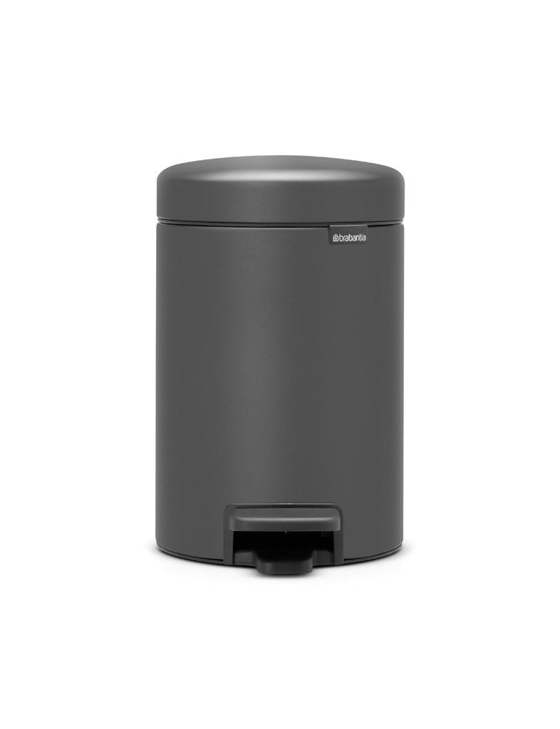 KOŠ S NOŽNOM PAPUČICOM  3 l  NEWICON  - siva, Basics (16,8/26,4/23,5cm) - Brabantia
