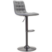 BARHOCKER in Metall, Textil Schwarz, Grau  - Schwarz/Grau, Modern, Textil/Metall (42/109,5/52cm) - Livetastic