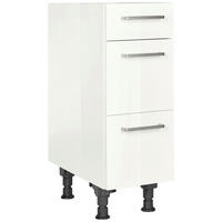 SCHUBKASTENUNTERSCHRANK 30/87/56 cm  in Weiß Hochglanz  - Edelstahlfarben/Weiß Hochglanz, MODERN, Holzwerkstoff/Metall (30/87/56cm) - Nobilia