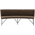 SITZBANK 201/86/64 cm Echtleder Braun Metall  - Anthrazit/Braun, Design, Leder/Metall (201/86/64cm) - Valnatura