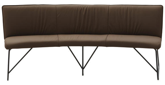 SITZBANK 212/88/81 cm Echtleder Braun Metall - Anthrazit/Braun, Design, Leder/Metall (212/88/81cm) - Valnatura