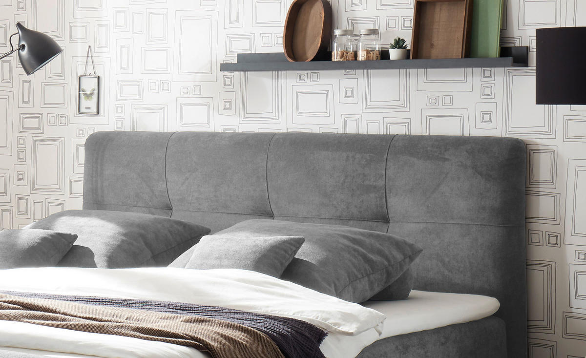 BOXBETT 180/200 cm  in Dunkelgrau  - Dunkelgrau, MODERN, Kunststoff/Textil (180/200cm) - MID.YOU
