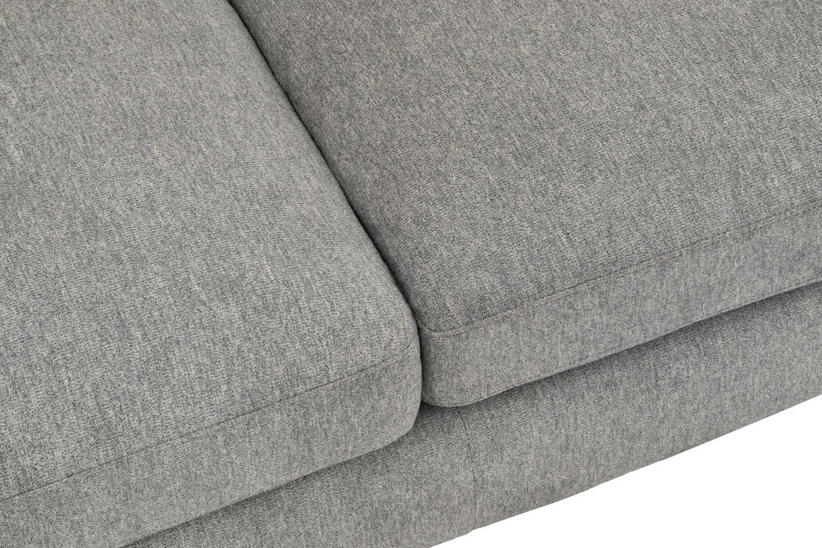 ECKSOFA Grau Webstoff  - Schwarz/Grau, Design, Textil/Metall (212/323cm) - Livetastic