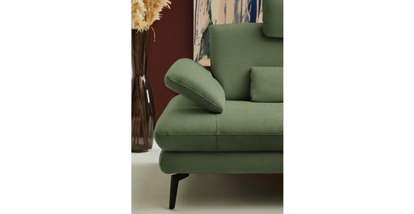 ECKSOFA  in Chenille, Flachgewebe Grün  284/180 cm  - Schwarz/Grün, Design, Textil/Metall (284/180cm) - Dieter Knoll