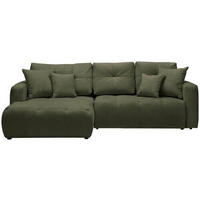 Freisteller von Hom`in ECKSOFA Dunkelgrün Chenille.