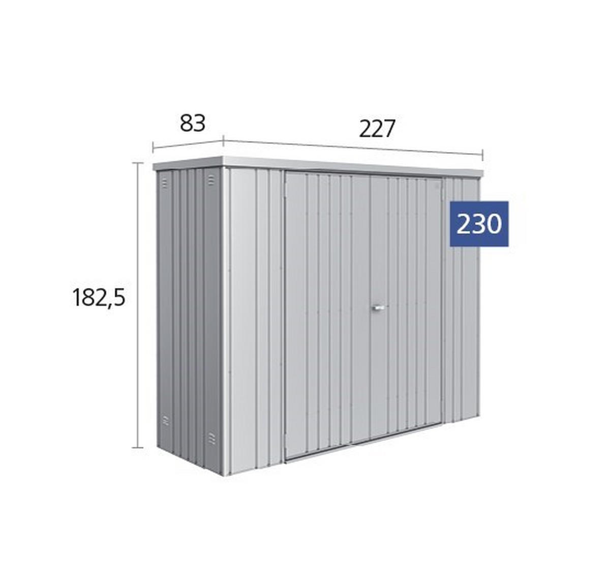 GERÄTESCHRANK 227/182,5/83 cm  - Dunkelgrau, Design, Metall (227/182,5/83cm) - Biohort
