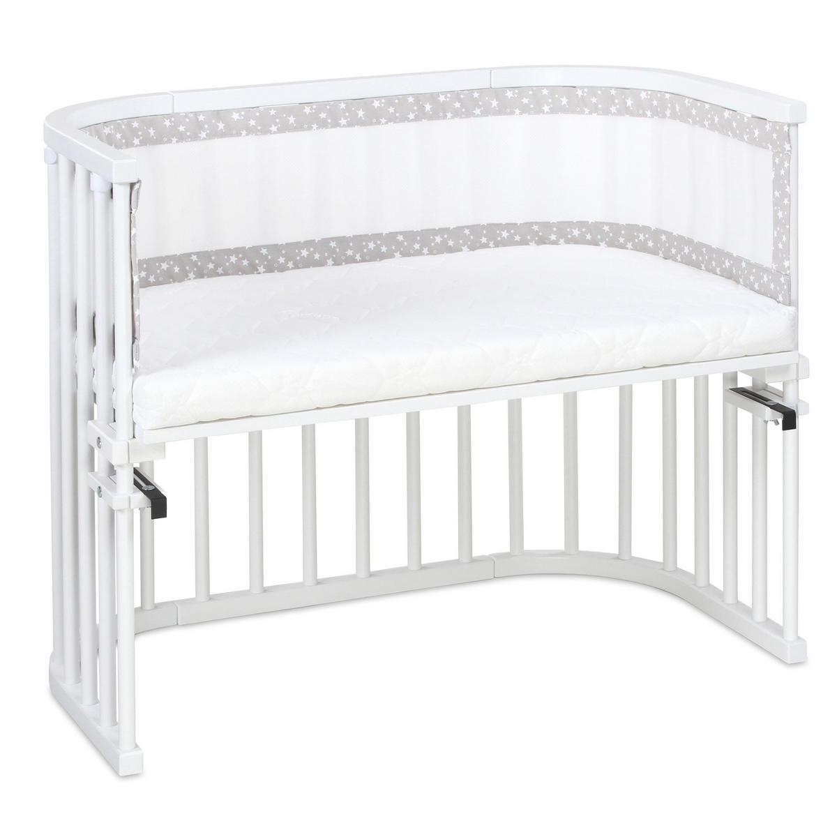 NESTCHEN babybay Nestchen 3D Mesh  - Hellgrau, Basics, Naturmaterialien (149/24/2cm) - Tobi