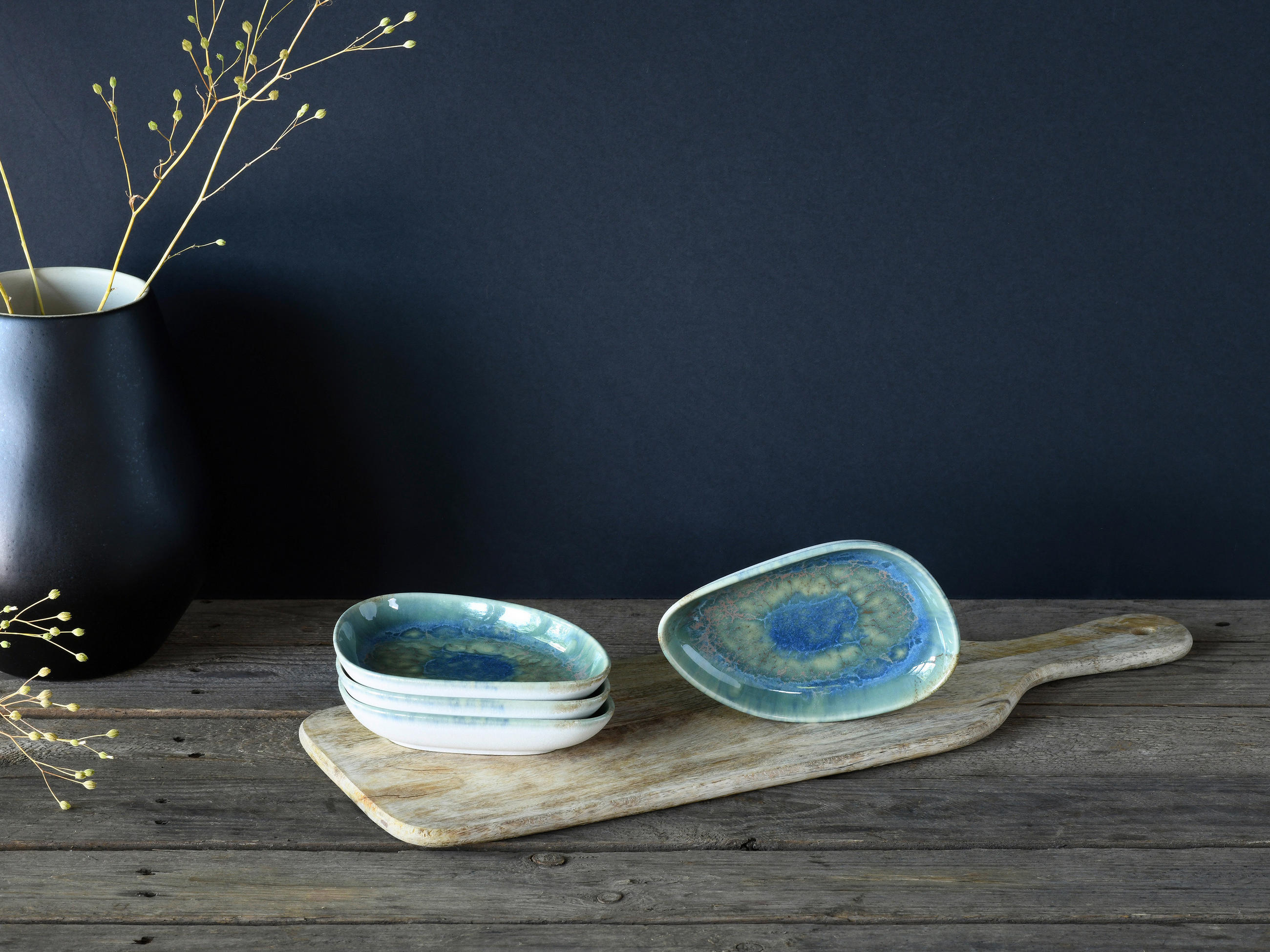 SCHALE YUKI   - Blau/Grün, Basics, Keramik (14,7/2,5/9,5cm) - Creatable