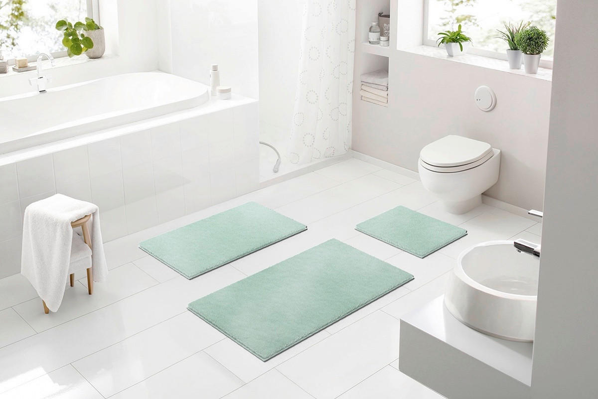 BADEMATTE Grün 60/100 cm  - Grün, Basics, Kunststoff/Textil (60/100cm) - Grund