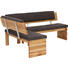 ECKBANK Mikrofaser Eiche massiv Anthrazit, Eichefarben - Eichefarben/Anthrazit, Design, Holz/Textil (205/155cm) - Valdera