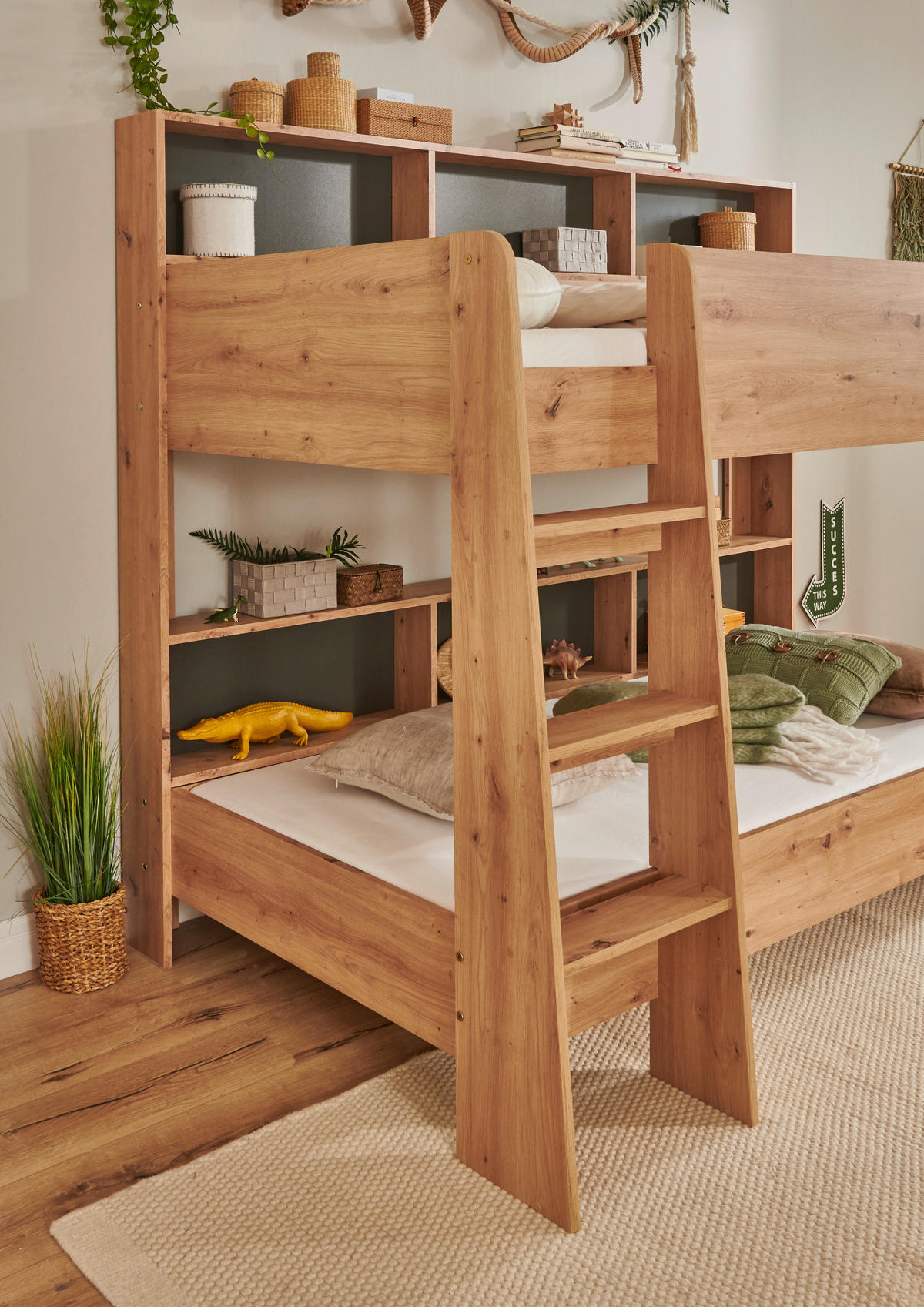 Etagenbett Sway Eiche Artisan - Eiche Artisan, KONVENTIONELL, Holzwerkstoff (90/200cm) - Boxxx