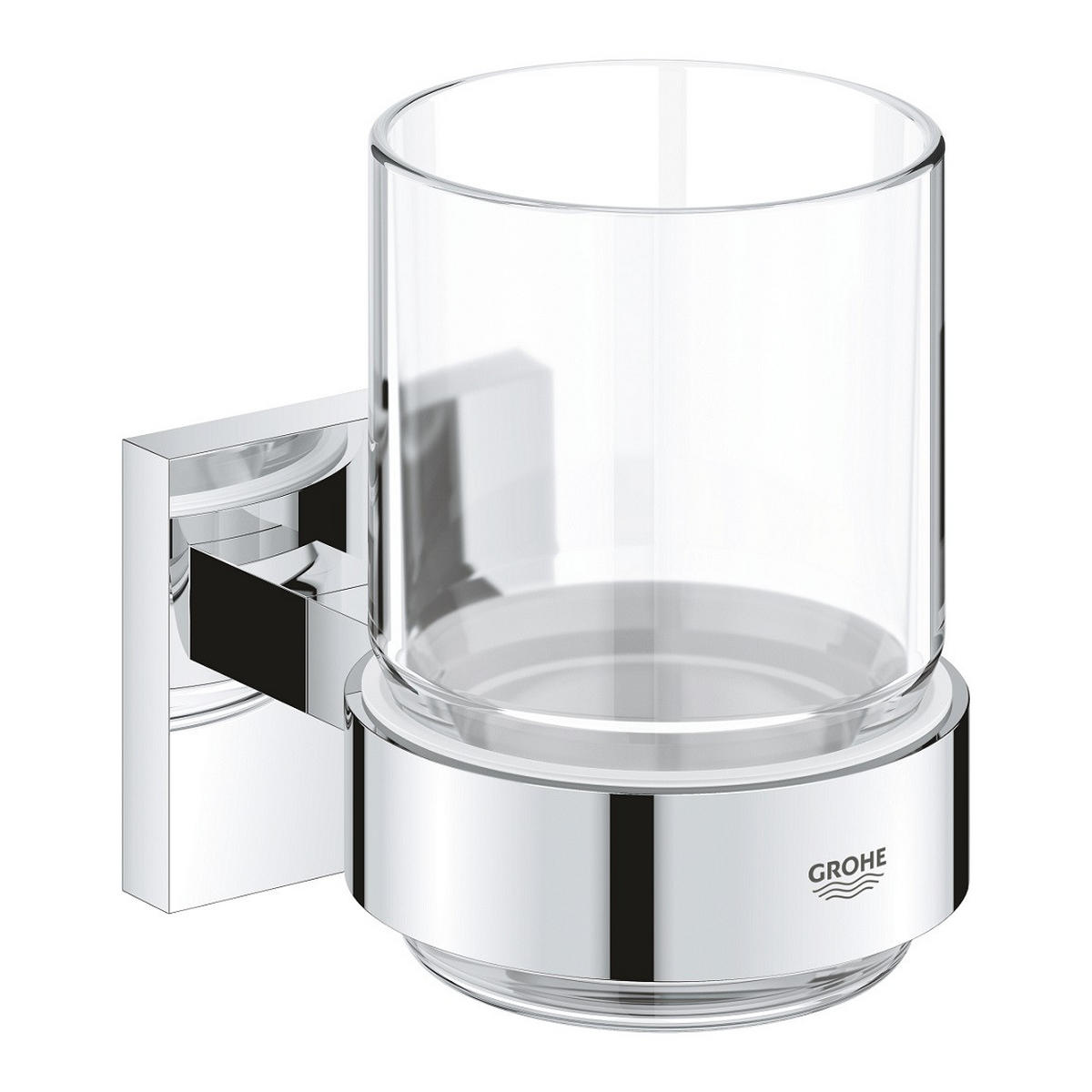 FOGMOSÓPOHÁR TARTÓ fém, Üveg  - króm/áttetsző, Basics, Üveg/fém (10,6/9,5cm) - Grohe