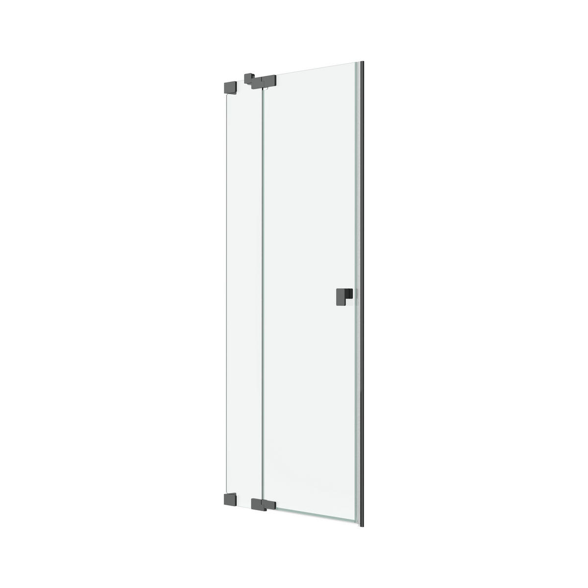 DUSCHTÜR Schwarz  80/200 cm  - Schwarz, MODERN, Glas/Metall (80/200cm) - Schöner Wohnen