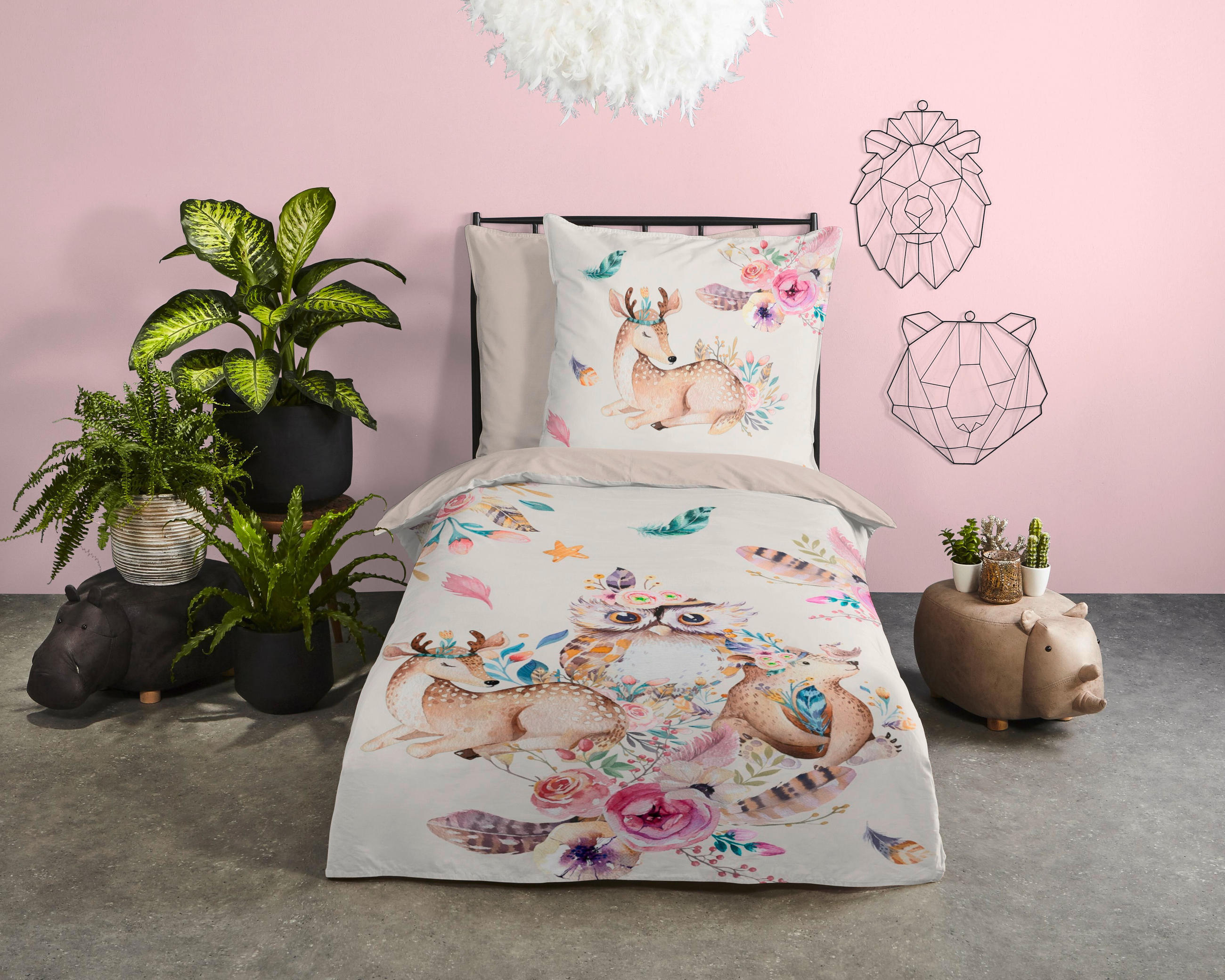 JUGENDBETTWÄSCHE Meandra Mikrofaser 135/200 cm  - Multicolor, Natur, Textil (135/200cm)