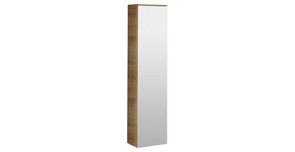 MIDISCHRANK 30/121/17 cm - Chromfarben/Eichefarben, Design, Glas/Holzwerkstoff (30/121/17cm) - Dieter Knoll