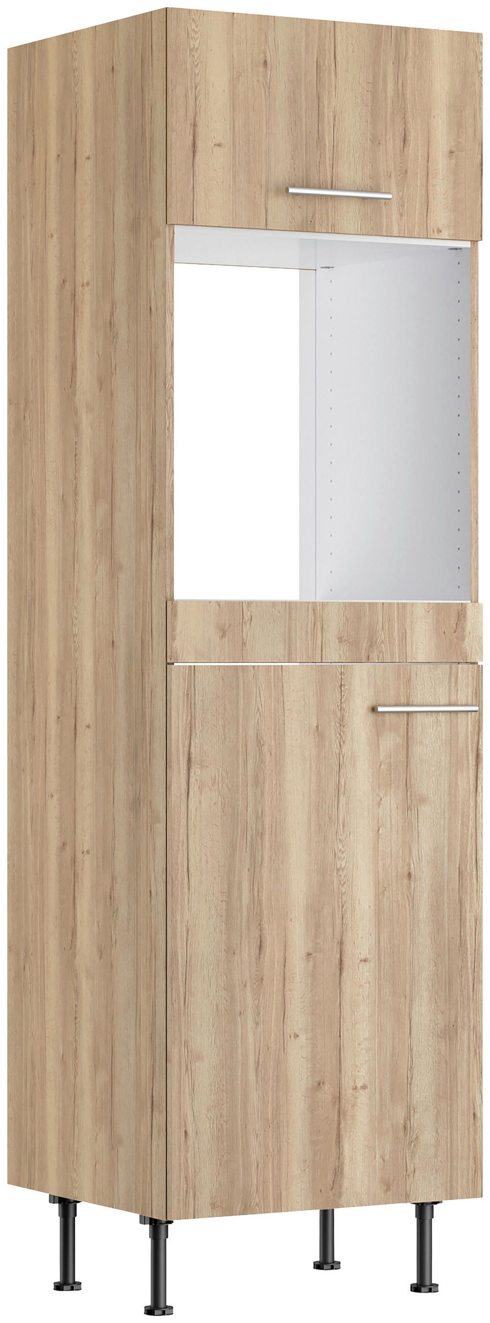 ECKKÜCHE 270/200 cm  in Eichefarben  - Edelstahlfarben/Eichefarben, Basics, Holzwerkstoff/Metall (270/200cm) - Optifit