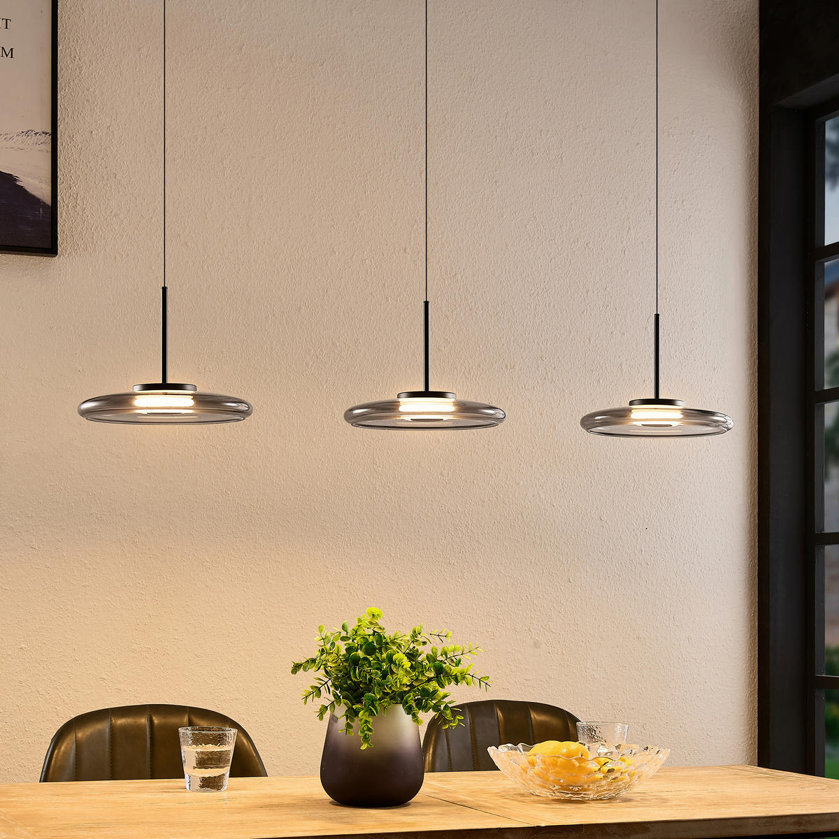 LED-HÄNGELEUCHTE Felis   - Schwarz, Basics, Glas/Metall (105cm) - Novel