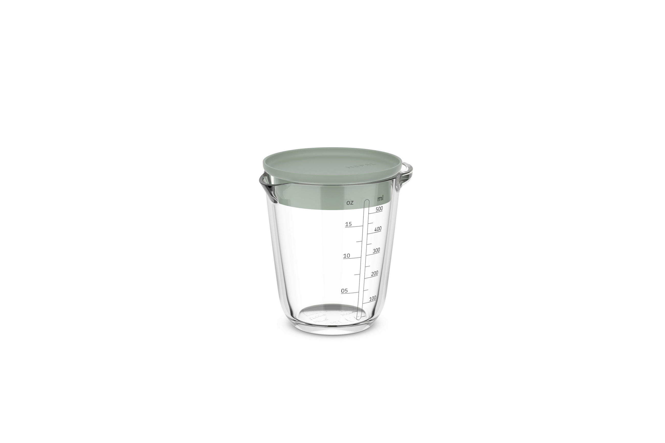 MESSBECHER - Transparent/Hellgrün, KONVENTIONELL, Glas/Kunststoff (500ml) - Mepal