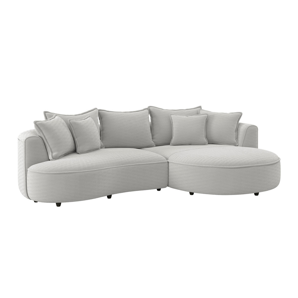 ECKSOFA in Velours, Struktur Beige  - Beige/Schwarz, Modern, Kunststoff/Textil (287/168cm) - Livetastic