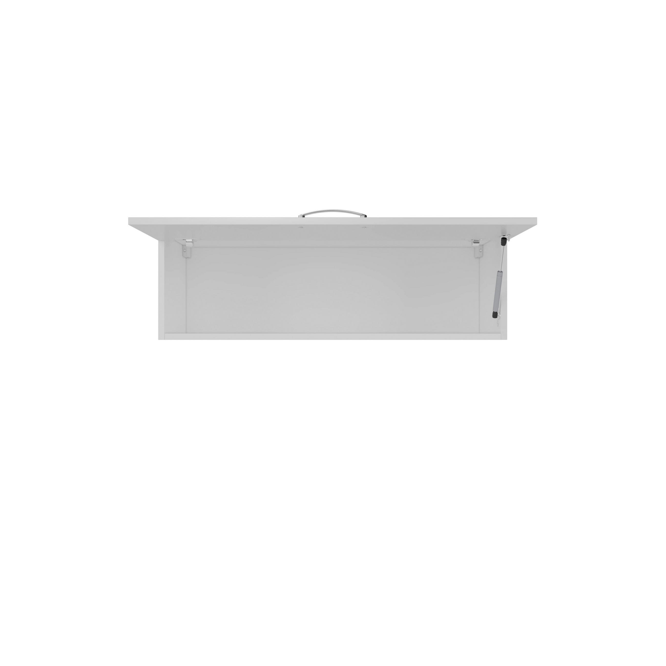 KÜCHENOBERSCHRANK 100/32/32 cm  in Weiß, Weiß Hochglanz  - Edelstahlfarben/Weiß Hochglanz, KONVENTIONELL, Holzwerkstoff/Metall (100/32/32cm) - FlexWell