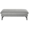 ECKSOFA in Chenille, Flachgewebe Silberfarben  180/284 cm  - Silberfarben/Schwarz, Design, Textil/Metall (180/284cm) - Dieter Knoll