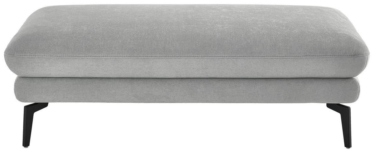ECKSOFA in Chenille, Flachgewebe Silberfarben  - Silberfarben/Schwarz, Design, Textil/Metall (180/284cm) - Dieter Knoll