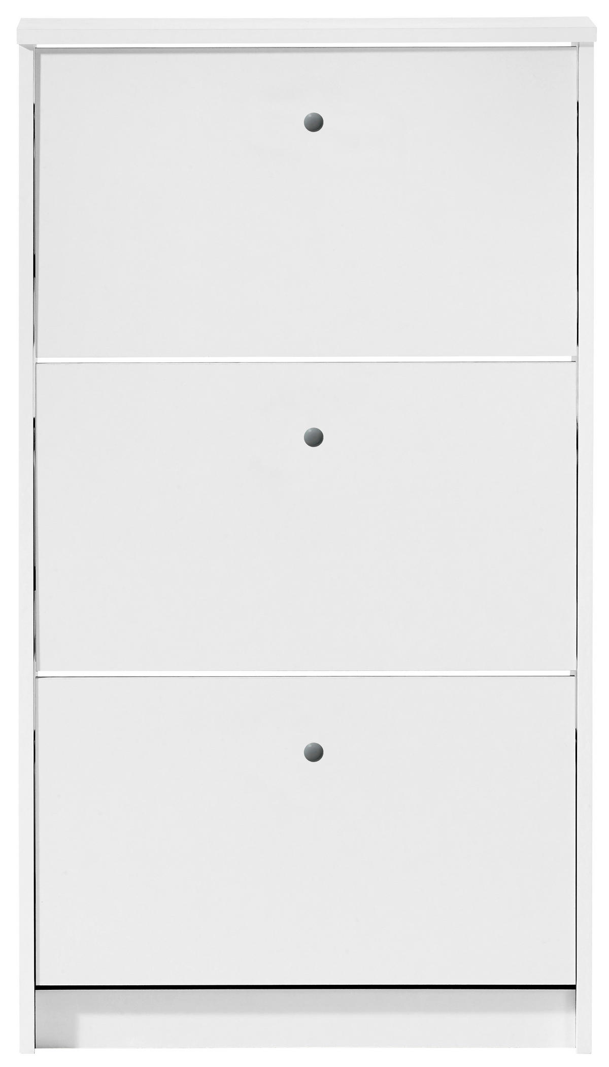 OMARA Z LOPUTAMI ZA ČEVLJE bela - srebrne barve/bela, Moderno, umetna masa/leseni material (58,5/105cm) - Carryhome
