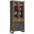 VITRINE in Grau, Pinienfarben - Anthrazit/Pinienfarben, Trend, Glas/Holzwerkstoff (89/212/42cm) - Hom`in VITRINE in Grau, Pinienfarben - Anthrazit/Pinienfarben, Trend, Glas/Holzwerkstoff (89/212/42cm) - Hom`in